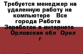 Требуется менеджер на удаленную работу на компьютере - Все города Работа » Заработок в интернете   . Орловская обл.,Орел г.